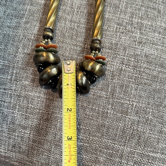 Vintage Black and Gold Statement Necklace - Picture 9 of 10